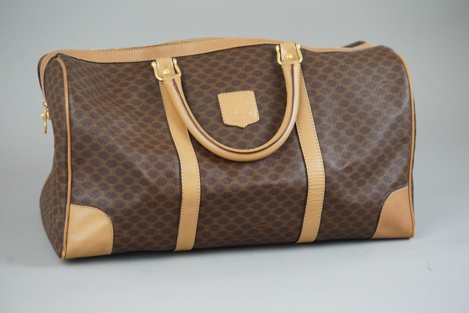 CELINE MACADAM BOSTON BAG BROWN CADENAS KEYS CROCHETTE - 2