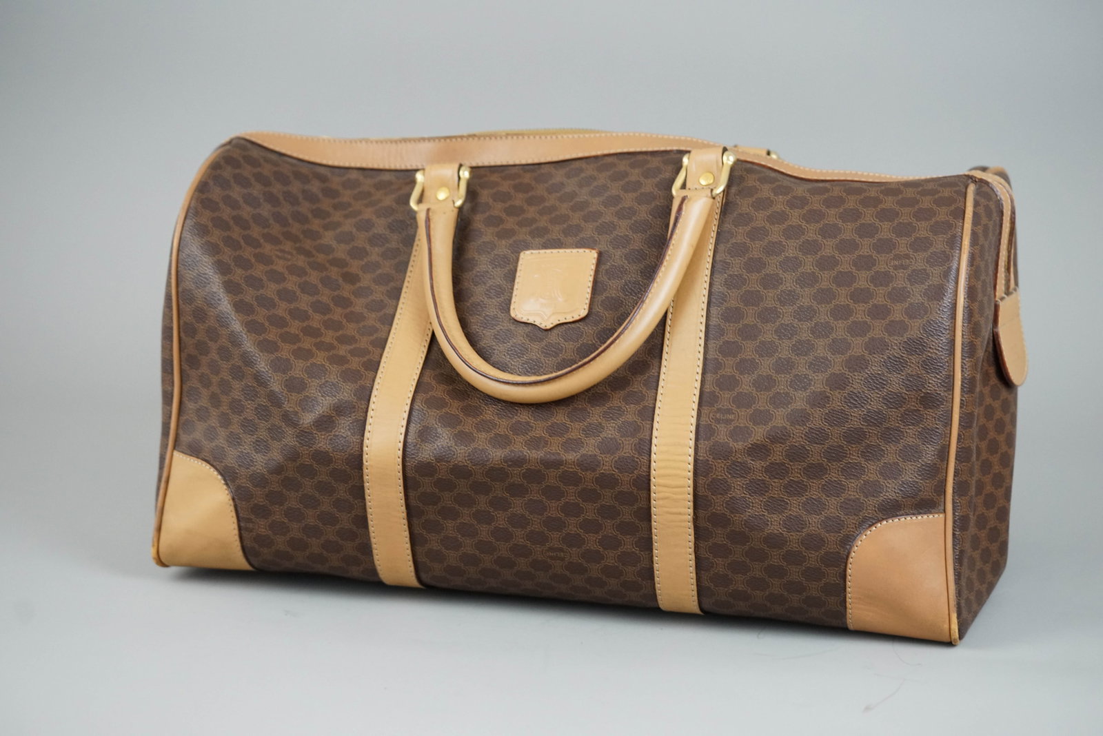 CELINE MACADAM BOSTON BAG BROWN CADENAS KEYS CROCHETTE - 3