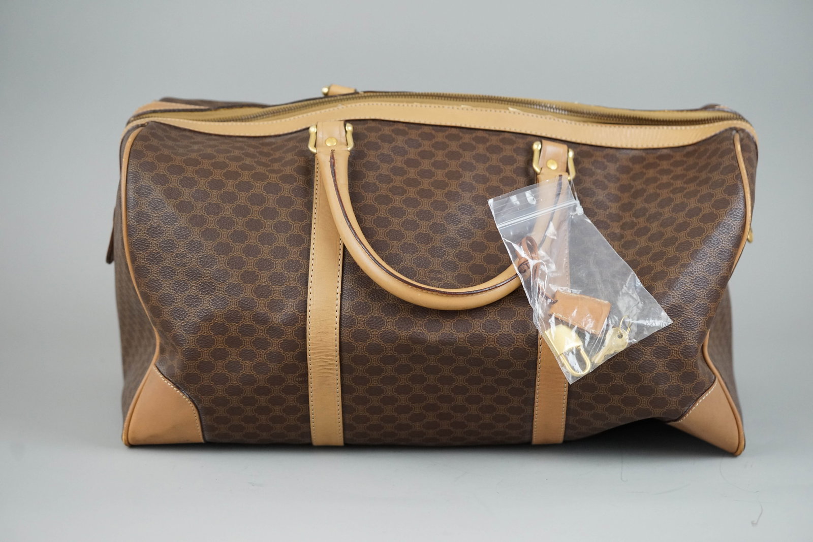CELINE MACADAM BOSTON BAG BROWN CADENAS KEYS CROCHETTE - 5