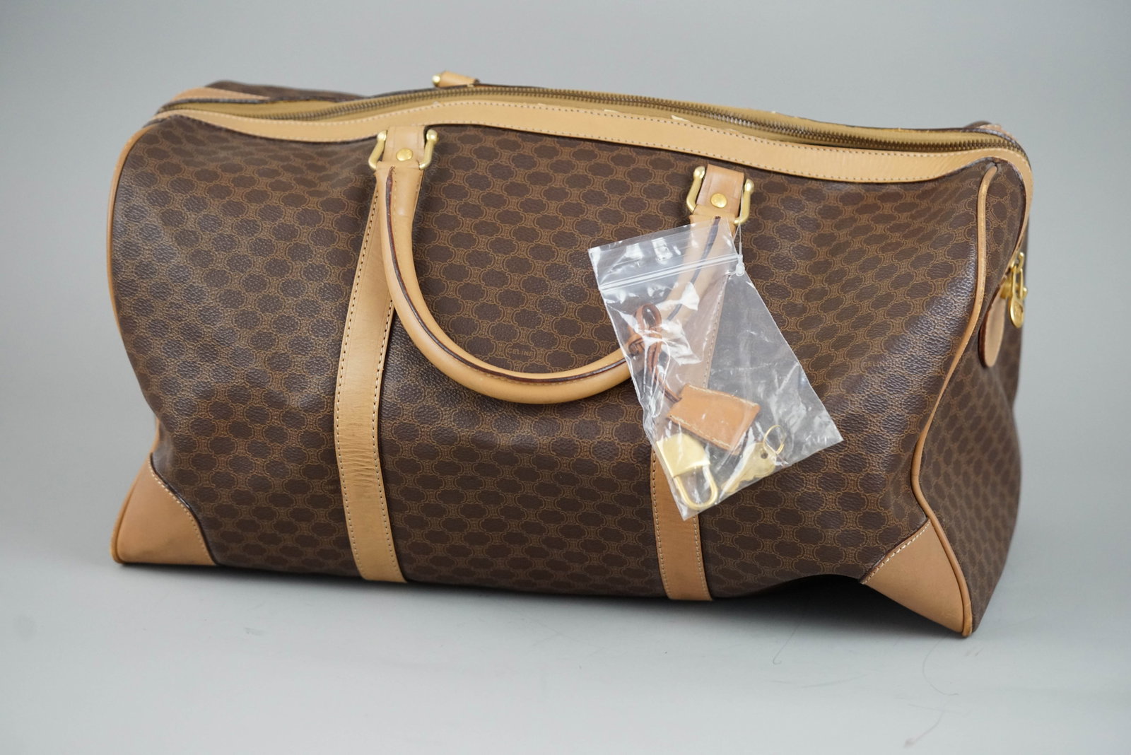 CELINE MACADAM BOSTON BAG BROWN CADENAS KEYS CROCHETTE - 7