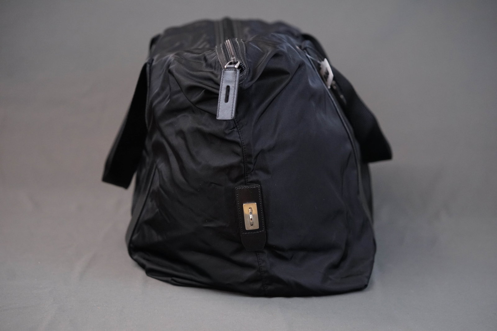 PRADA POCONO BLACK NYLON TOTE BAG - 12