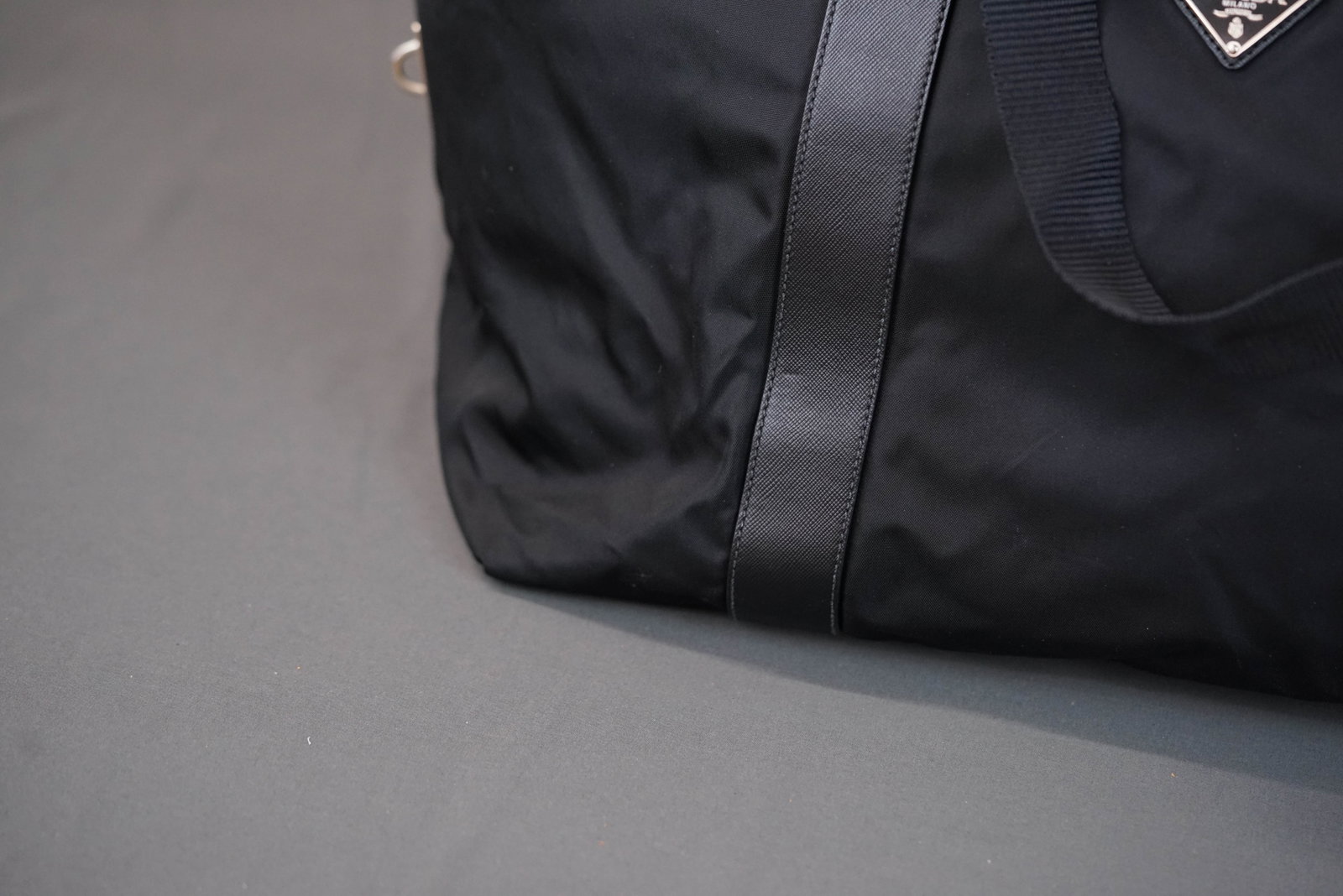 PRADA POCONO BLACK NYLON TOTE BAG - 3