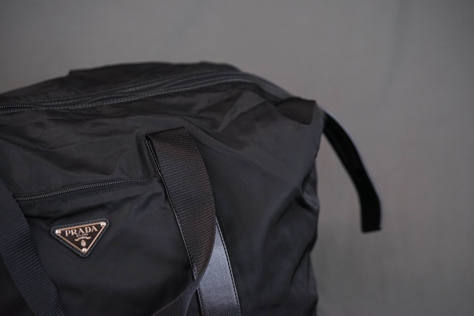 PRADA POCONO BLACK NYLON TOTE BAG - 4