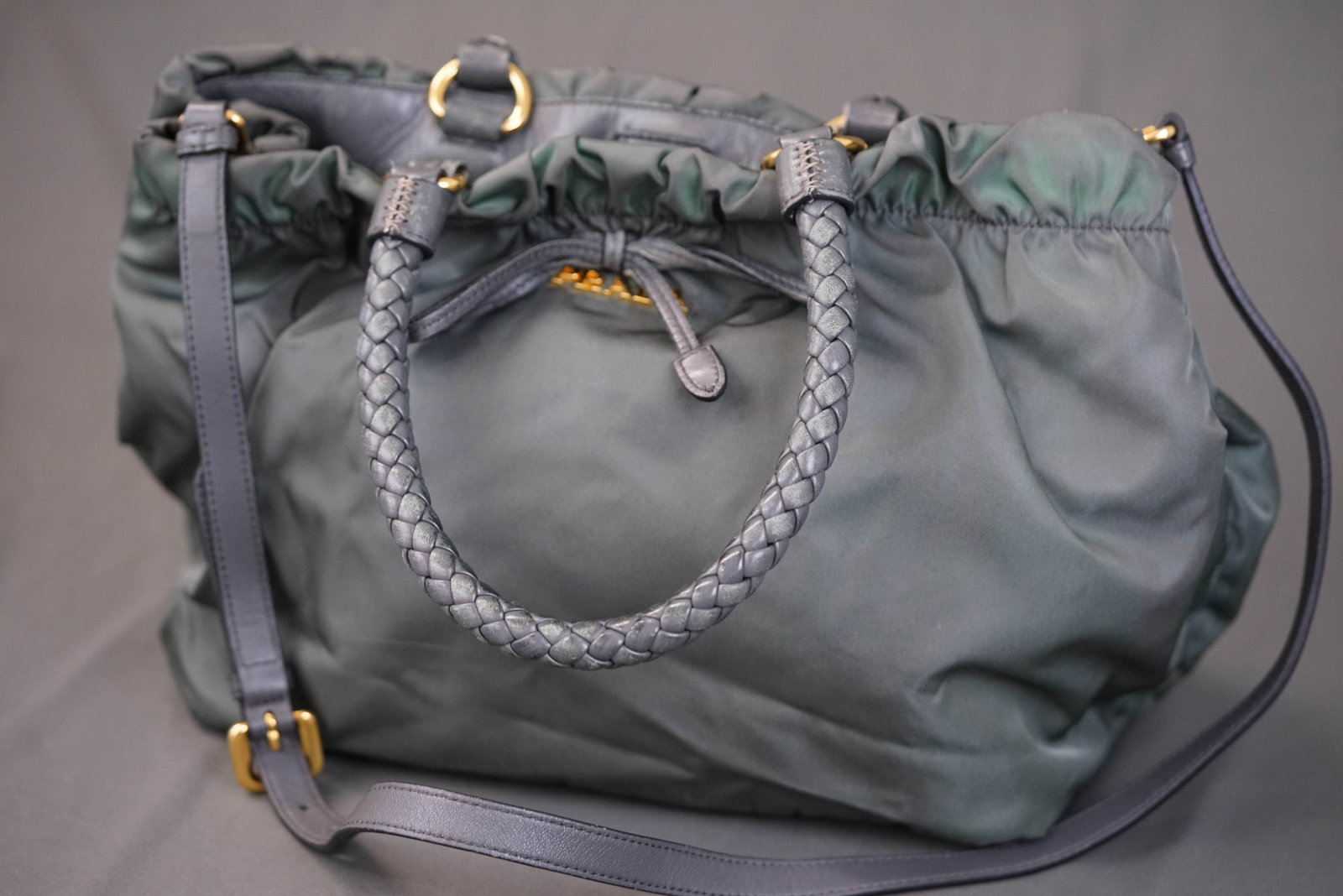 PRADA KHAKI NYLON HANDBAG - 2