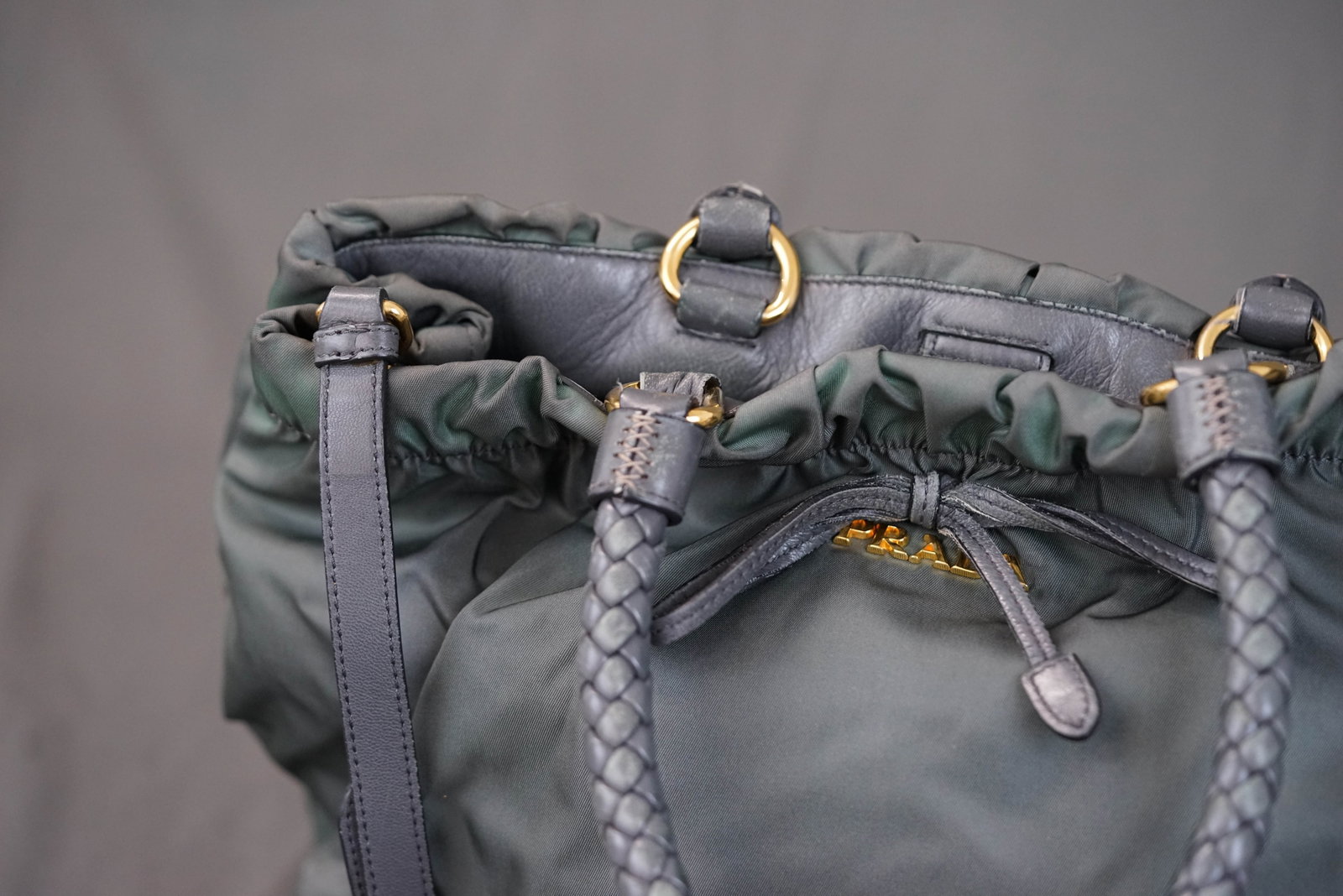 PRADA KHAKI NYLON HANDBAG - 3