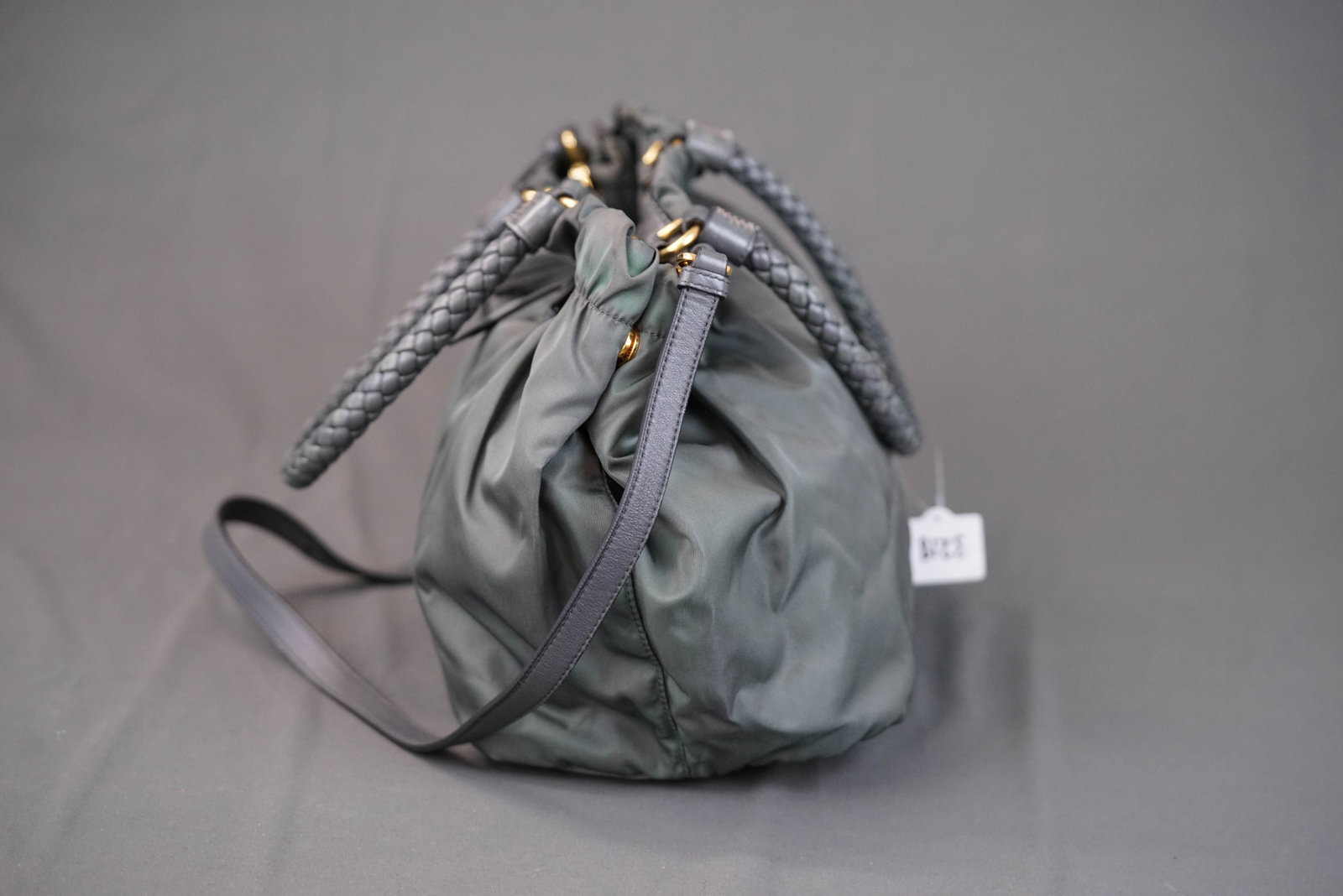 PRADA KHAKI NYLON HANDBAG - 7