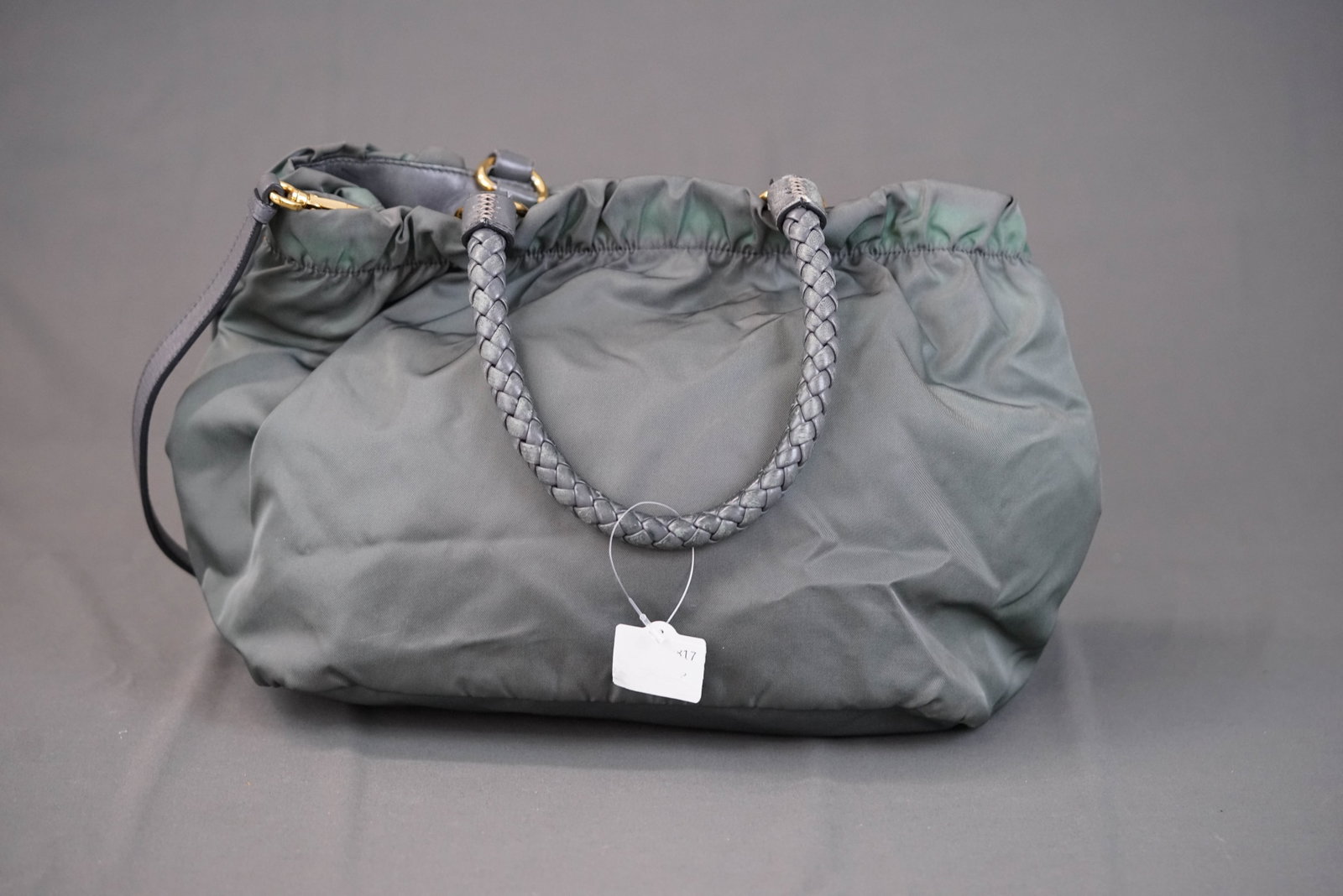 PRADA KHAKI NYLON HANDBAG - 8