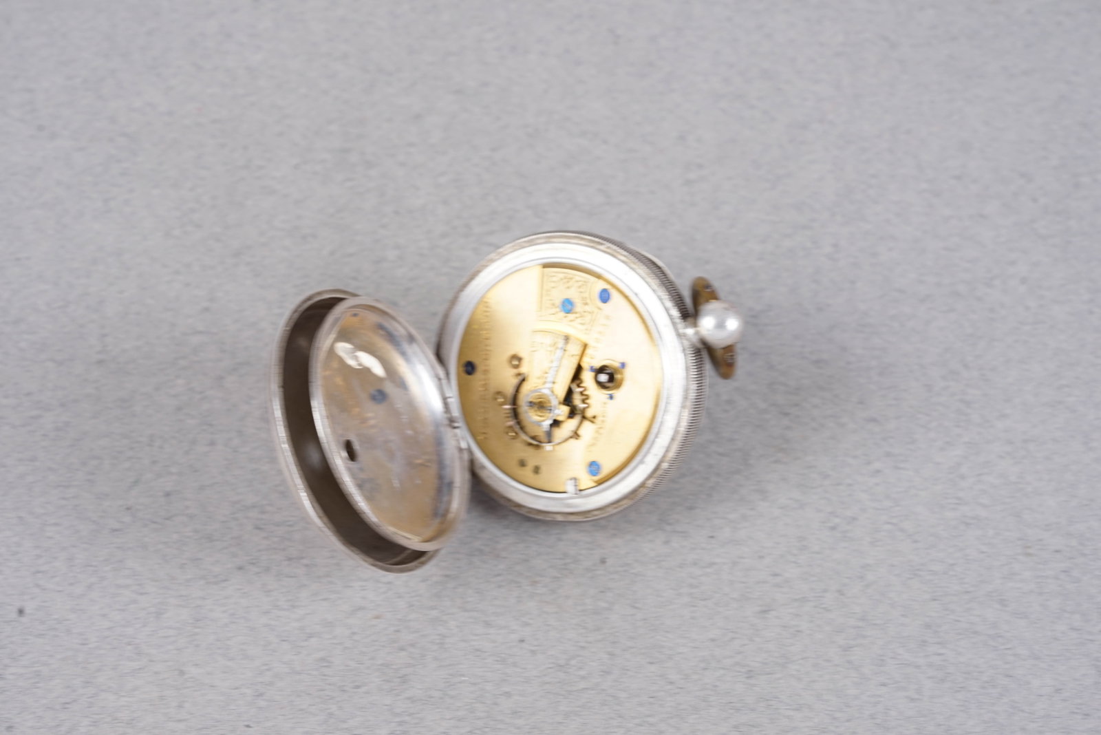 *TO BE SOLD WITHOUT RESERVE* AWW CO AMERICAN WALTHAM CO 925 STERLING SILVER POCKET WATCH - 3