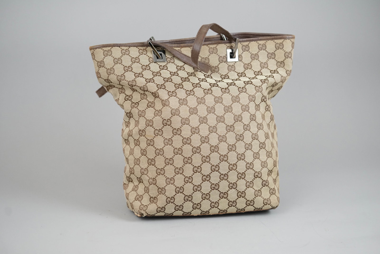 GUCCI GG CANVAS TOTE BAG 1705 BROWN - 2