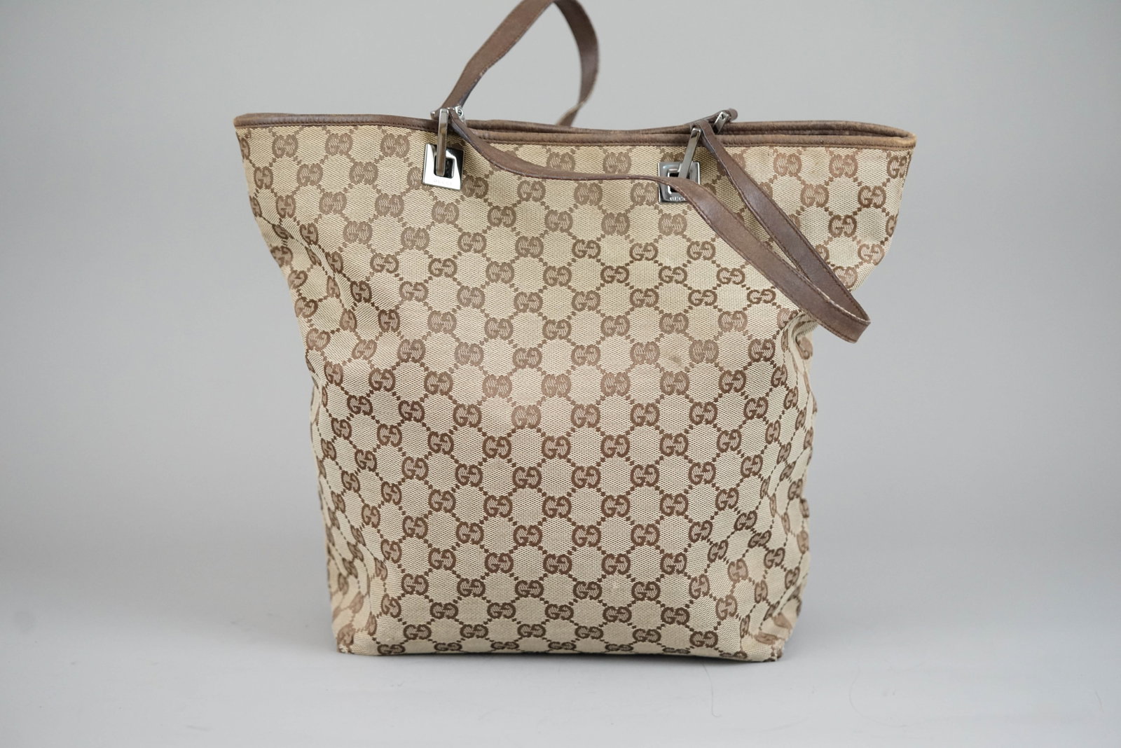 GUCCI GG CANVAS TOTE BAG 1705 BROWN - 5