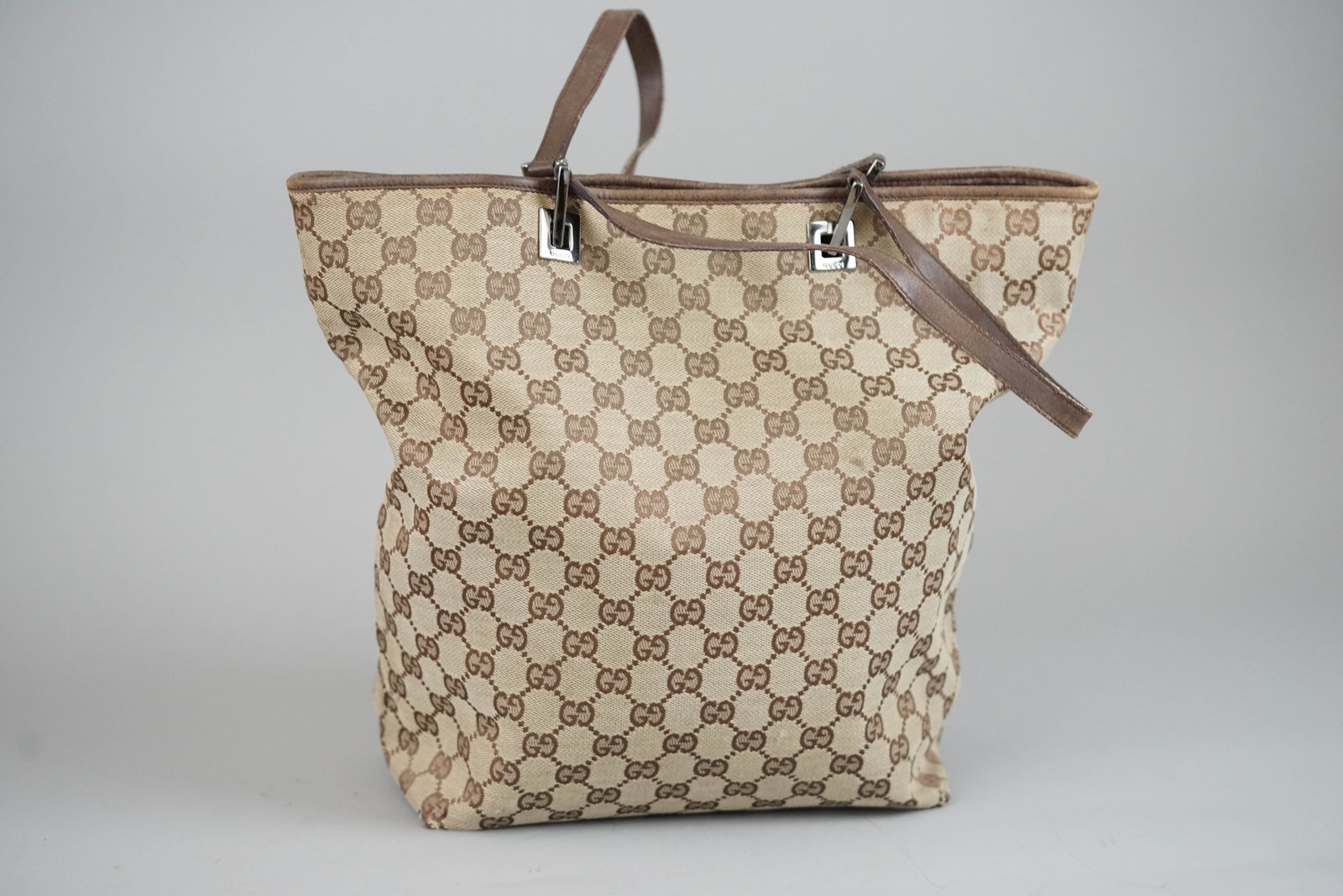 GUCCI GG CANVAS TOTE BAG 1705 BROWN - 6