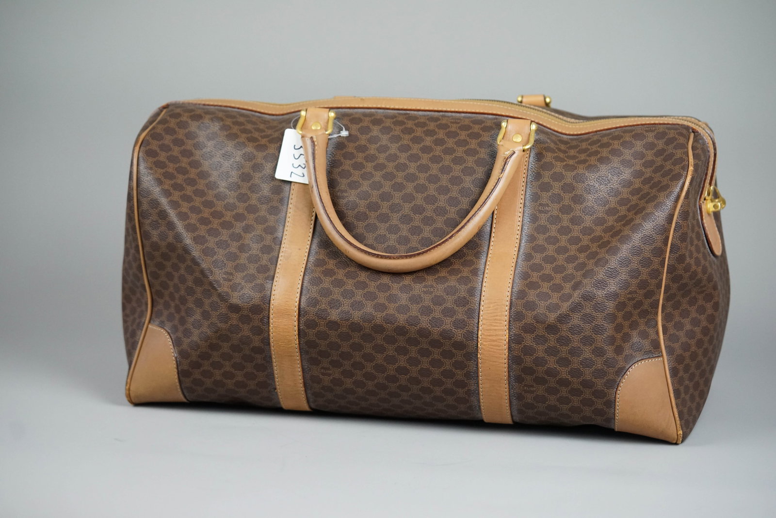 CELINE MACADAM BOSTON BAG BROWN - 10