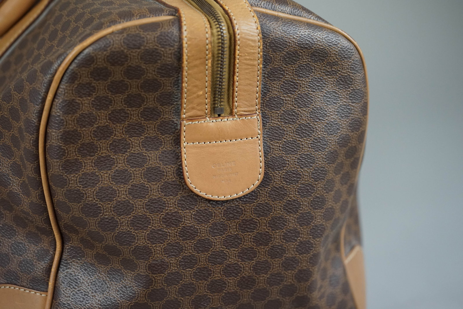 CELINE MACADAM BOSTON BAG BROWN - 6