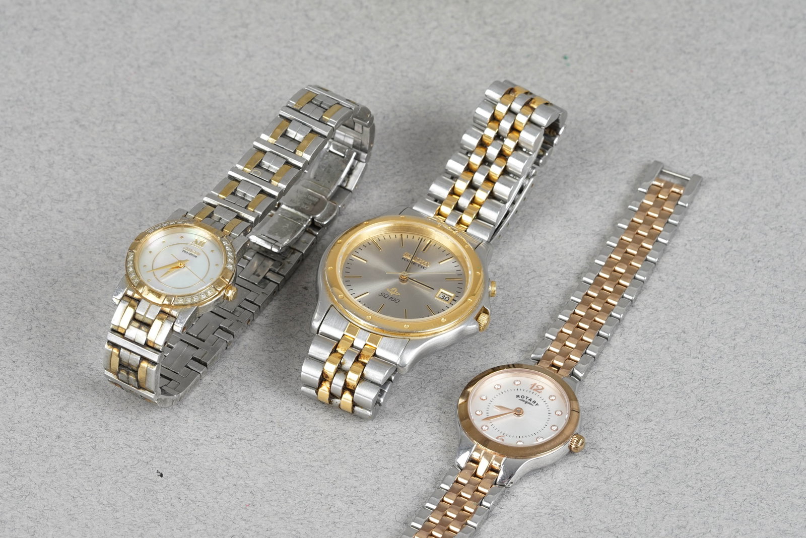 GROUP OF ROTARY SEIKO & CITIZEN WATCHES: GROUP OF ROTARY SEIKO & CITIZEN WATCHES DIAL: Various dial styles and colours from Rotary, Seiko and Citizen brands CASE: Stainless steel and plated cases, various sizes MOVEMENT: Assorted