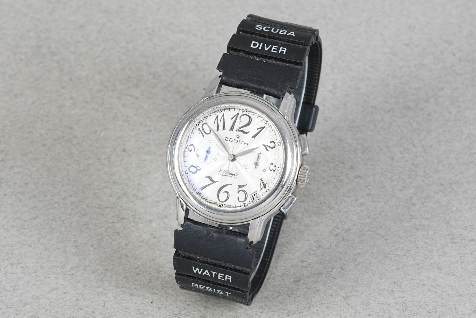 ZENITH EL PRIMERO CHRONOMETER CHRONOGRAPH REF. 03.1230.4002: ZENITH EL PRIMERO CHRONOMETER CHRONOGRAPH REF. 03.1230.4002 DIAL: Circular silver dial, twin register, date window CASE: 38mm stainless steel case, twin pushers, crown, exhibition case back MOVEMENT:
