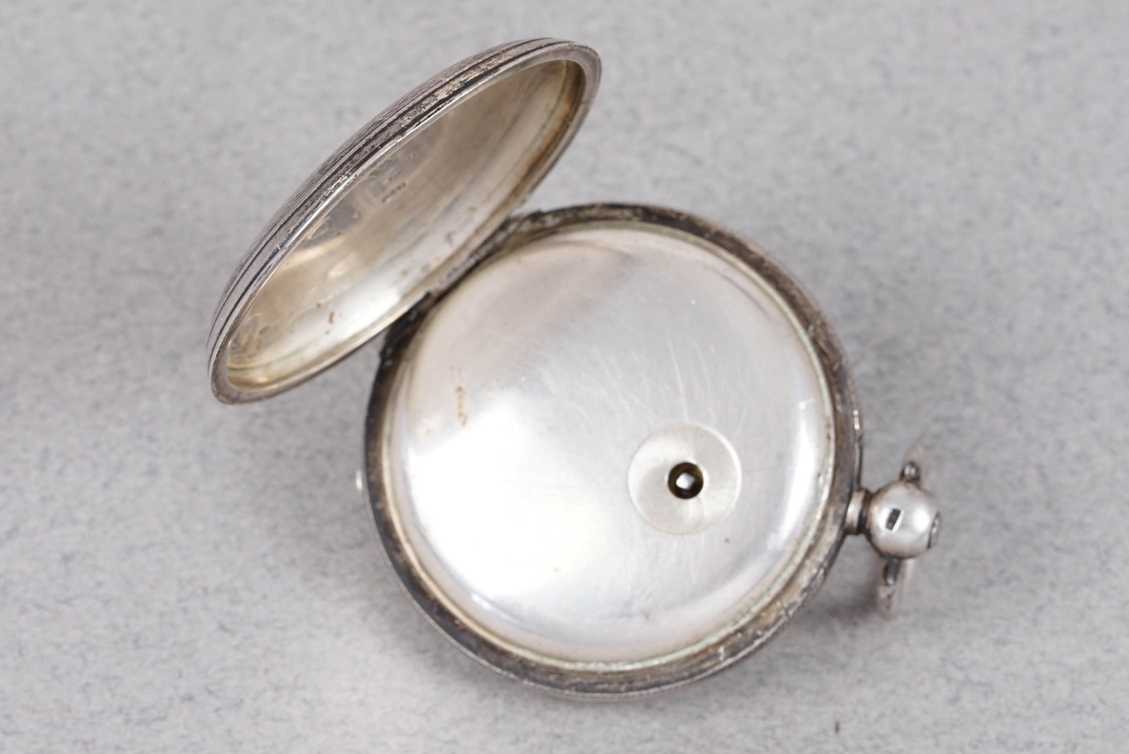 *TO BE SOLD WITHOUT RESERVE* ANTIQUE STERLING SILVER FULL HUNTER POCKET WATCH - 4