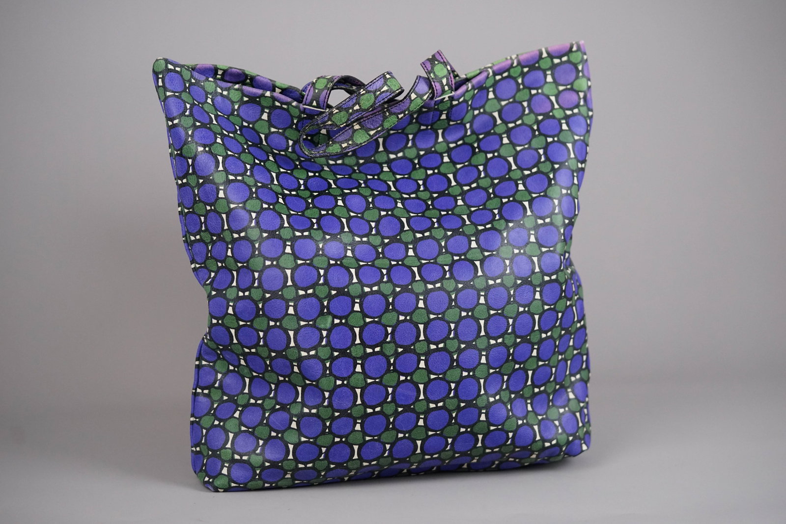 MARNI PURPLE LEATHER EXTERIOR TOTE BAG - 2