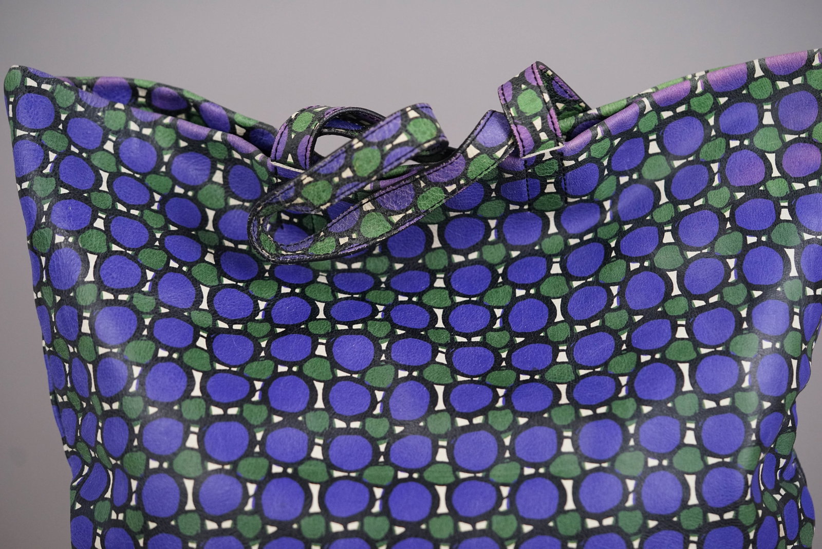 MARNI PURPLE LEATHER EXTERIOR TOTE BAG - 4