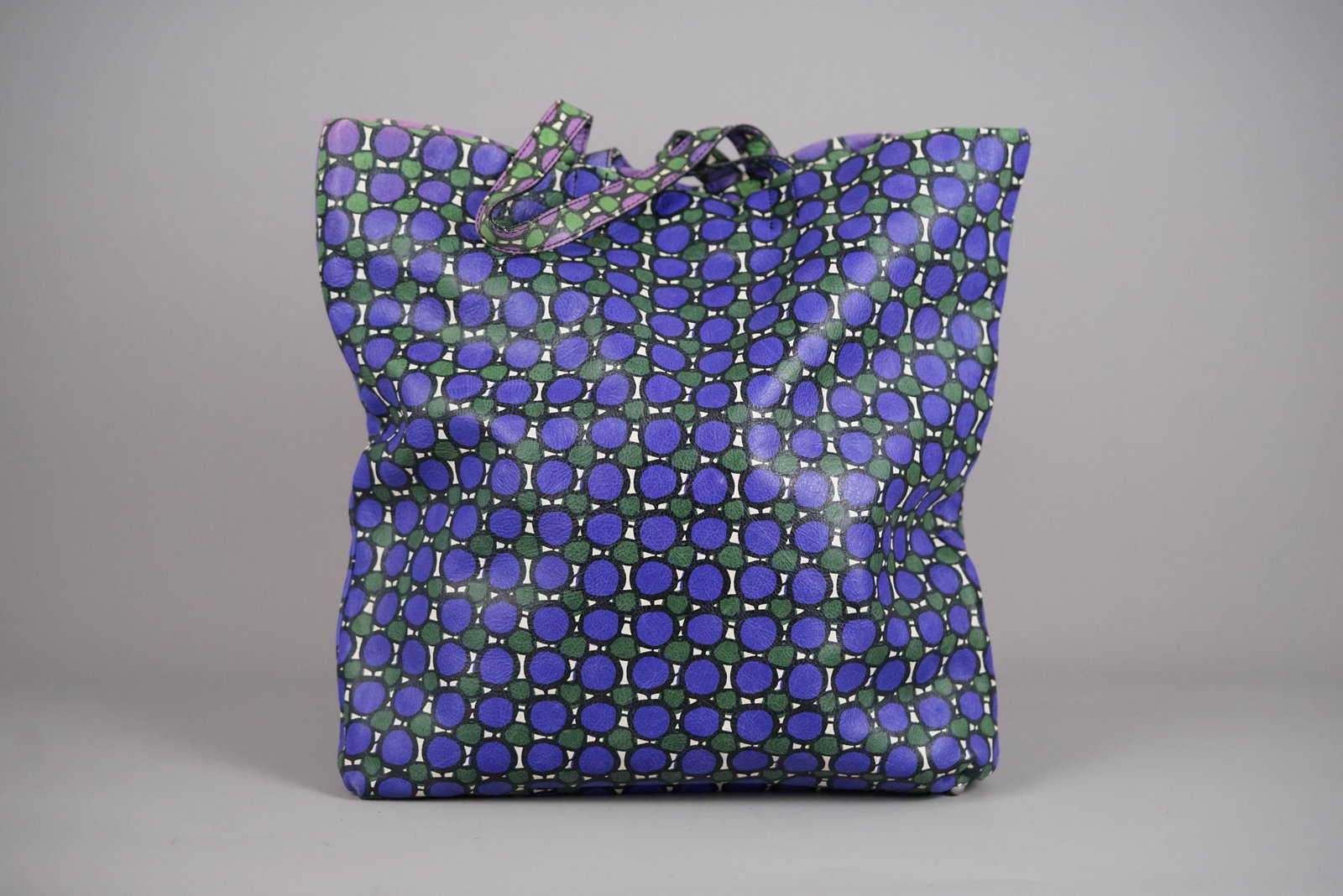 MARNI PURPLE LEATHER EXTERIOR TOTE BAG - 5