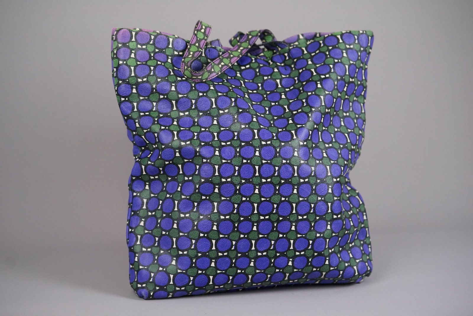 MARNI PURPLE LEATHER EXTERIOR TOTE BAG - 6