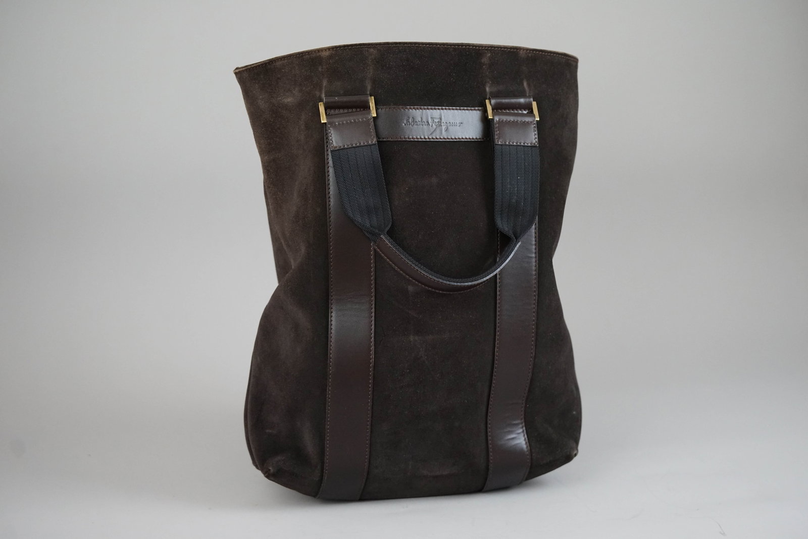 SALVATORE FERRAGAMO TOTE BAG SUEDE LEATHER BROWN - 2