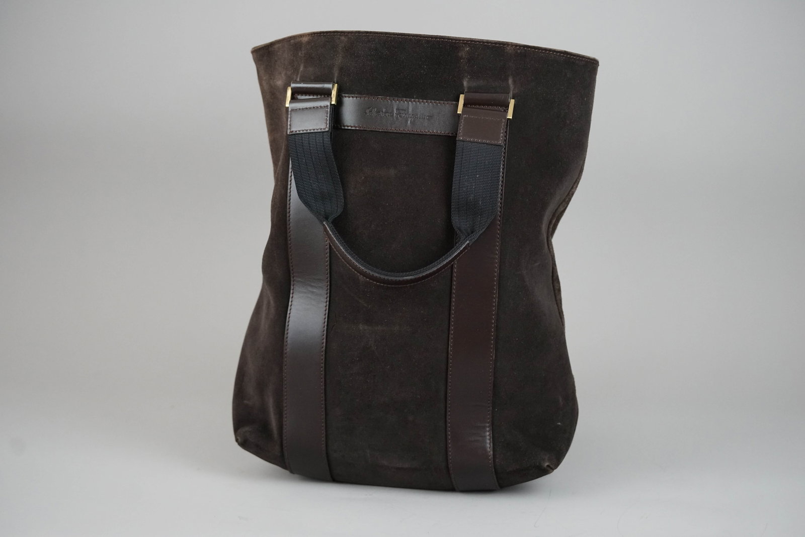 SALVATORE FERRAGAMO TOTE BAG SUEDE LEATHER BROWN - 3