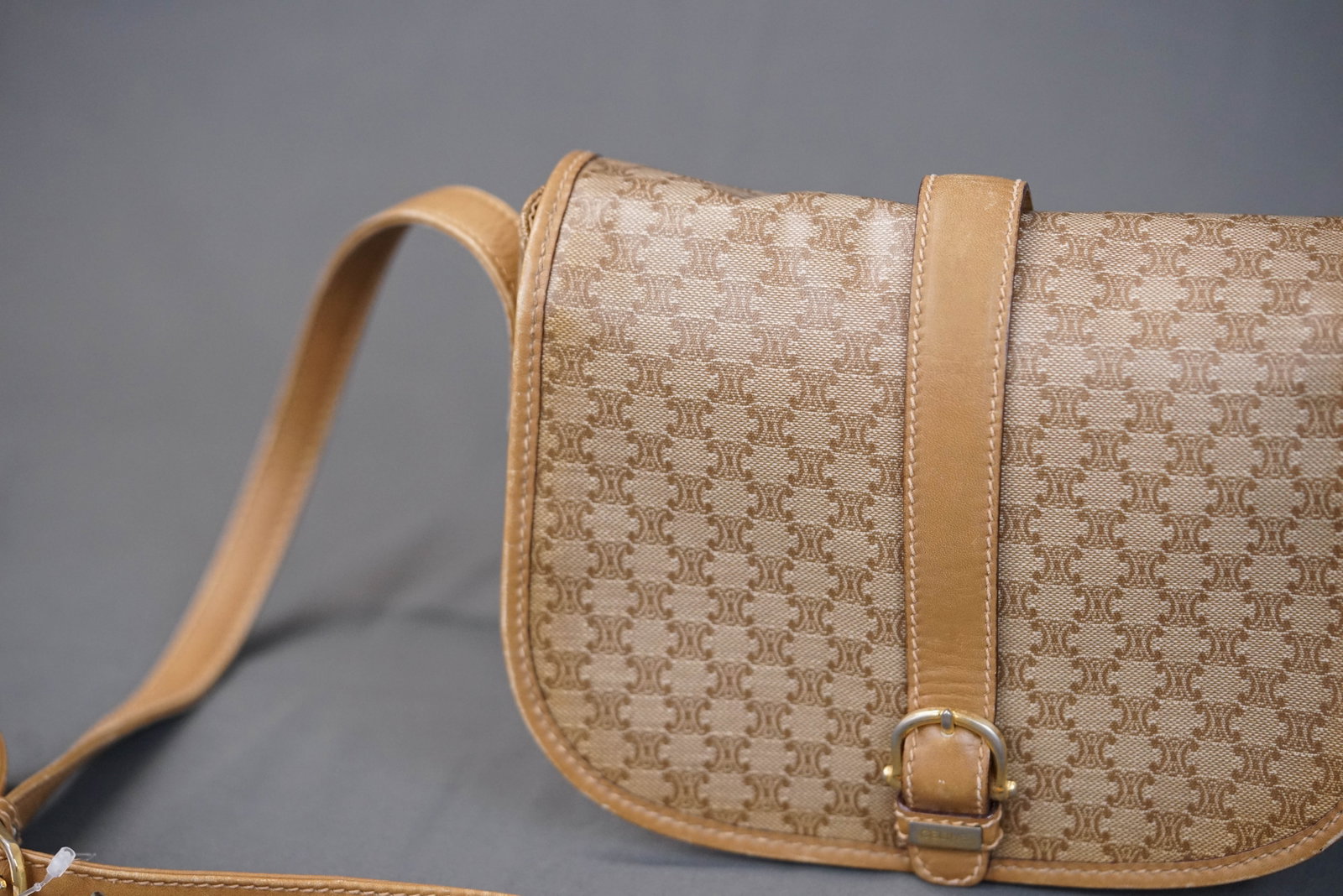 CELINE MACADAM BROWN SHOULDER BAG - 3