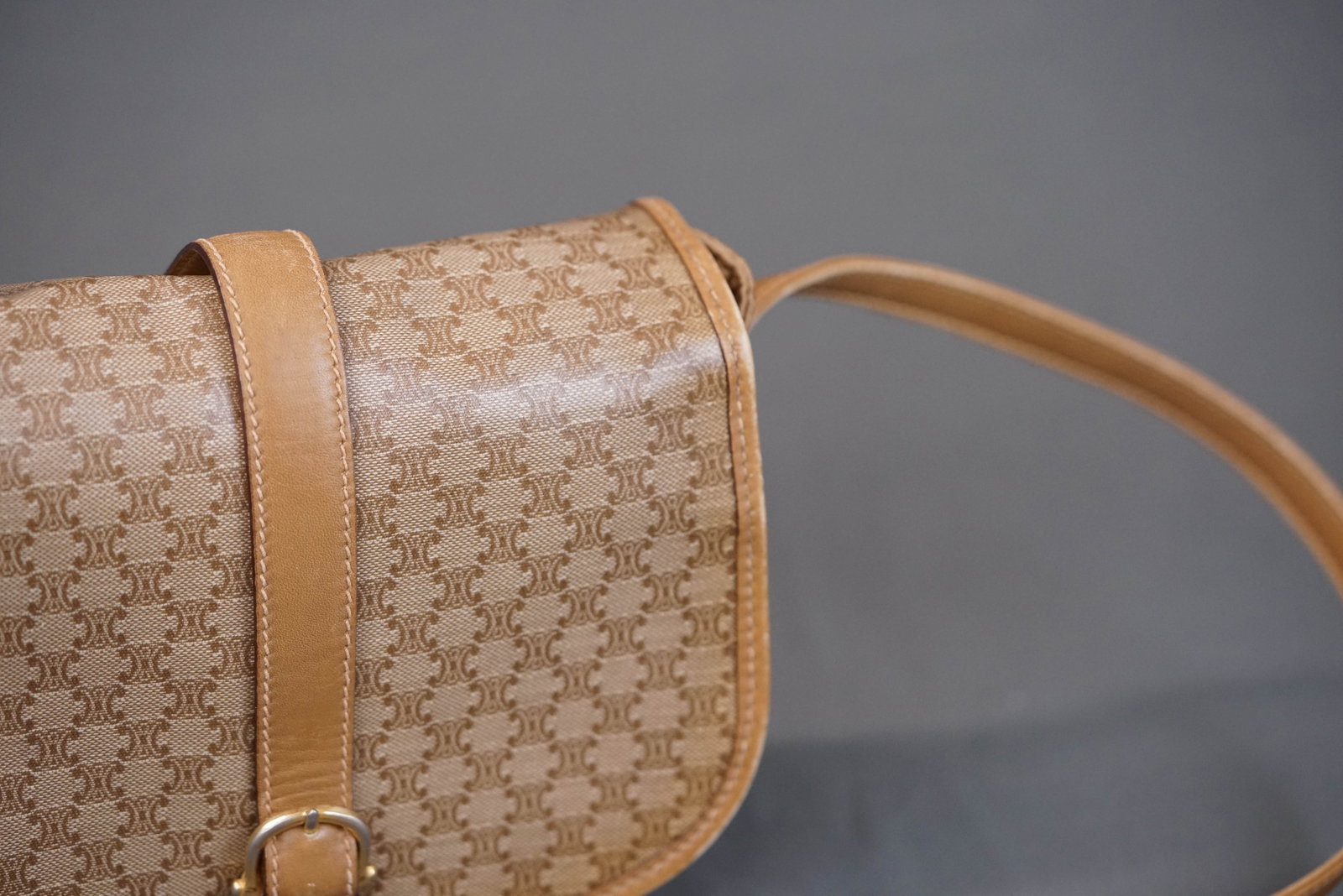 CELINE MACADAM BROWN SHOULDER BAG - 5
