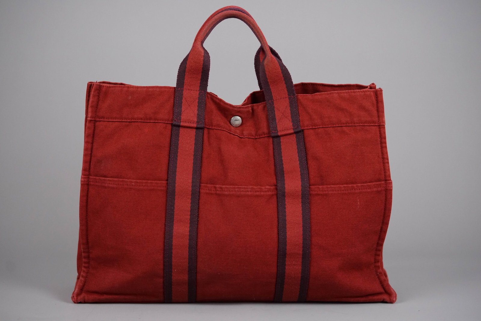 HERMES DEAUVILLE TOTE BAG RED - 6