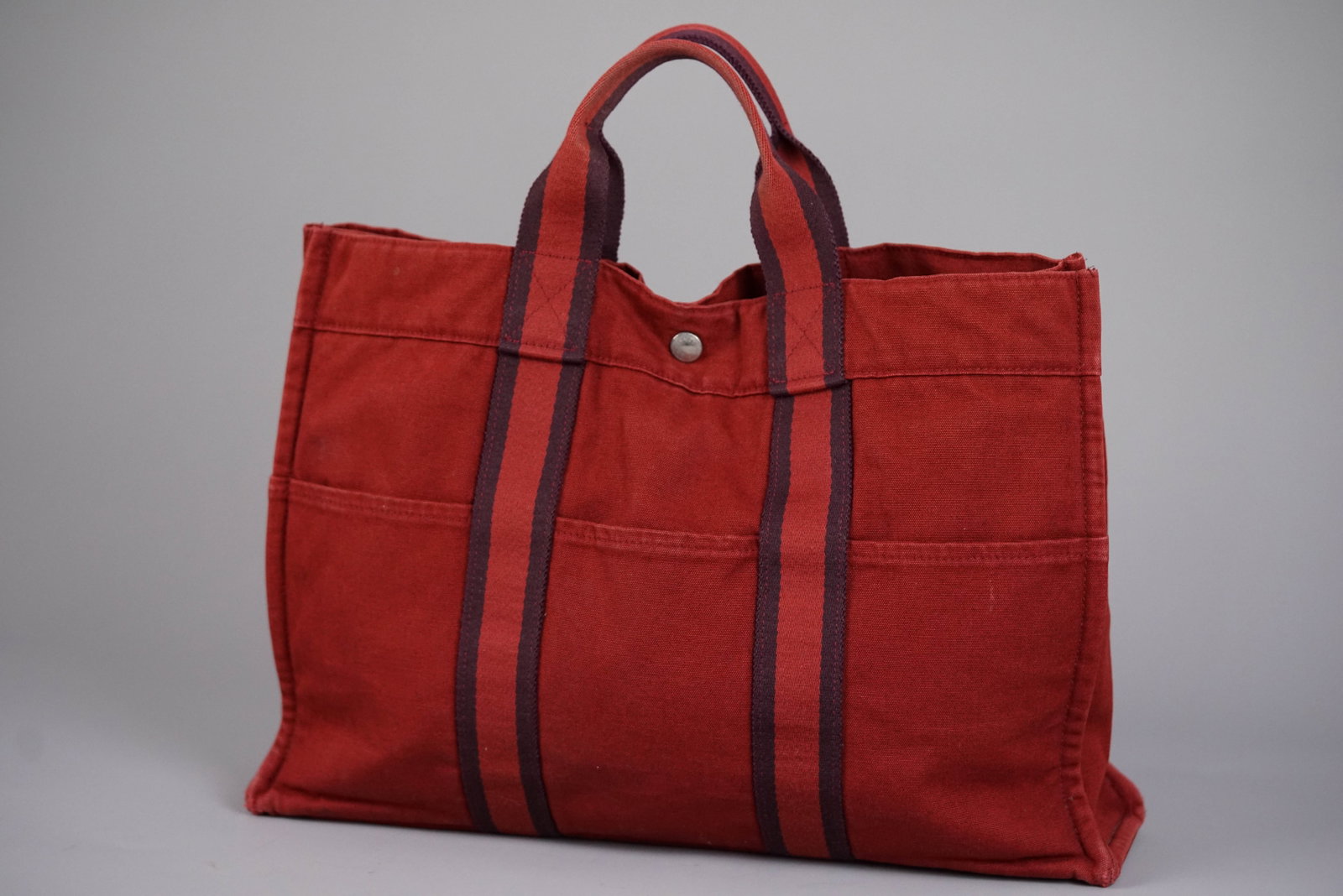 HERMES DEAUVILLE TOTE BAG RED - 8