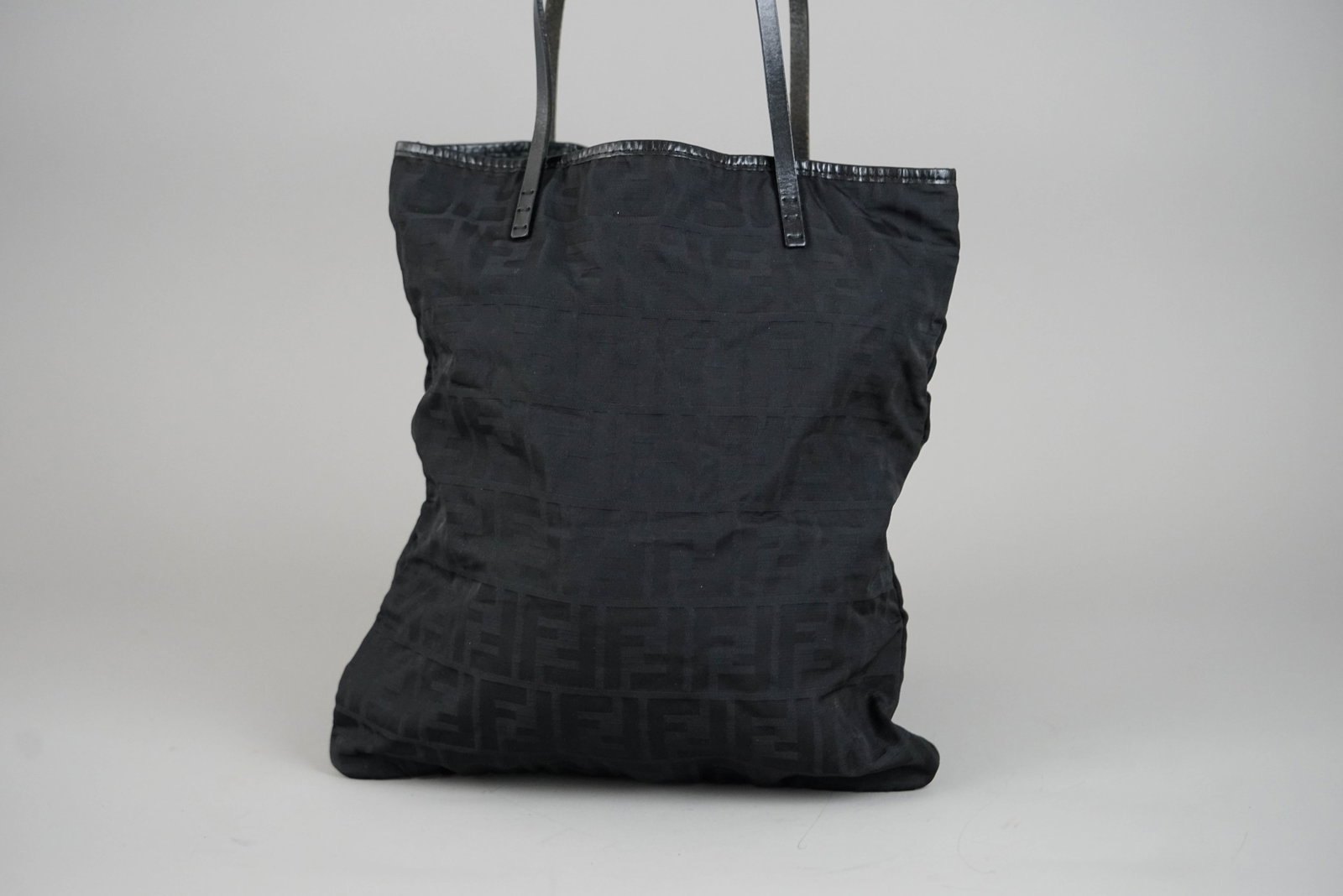 FENDI ZUCCA HANDBAG NYLON CANVAS BLACK - 3