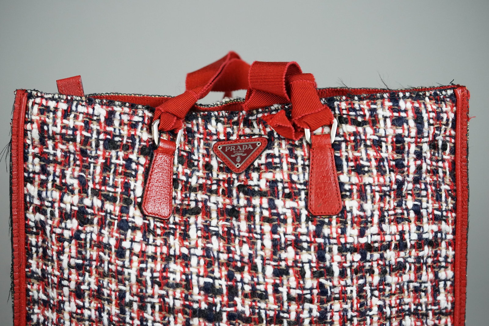 PRADA HANDBAG TWEED MULTICOLOR GALA - 4