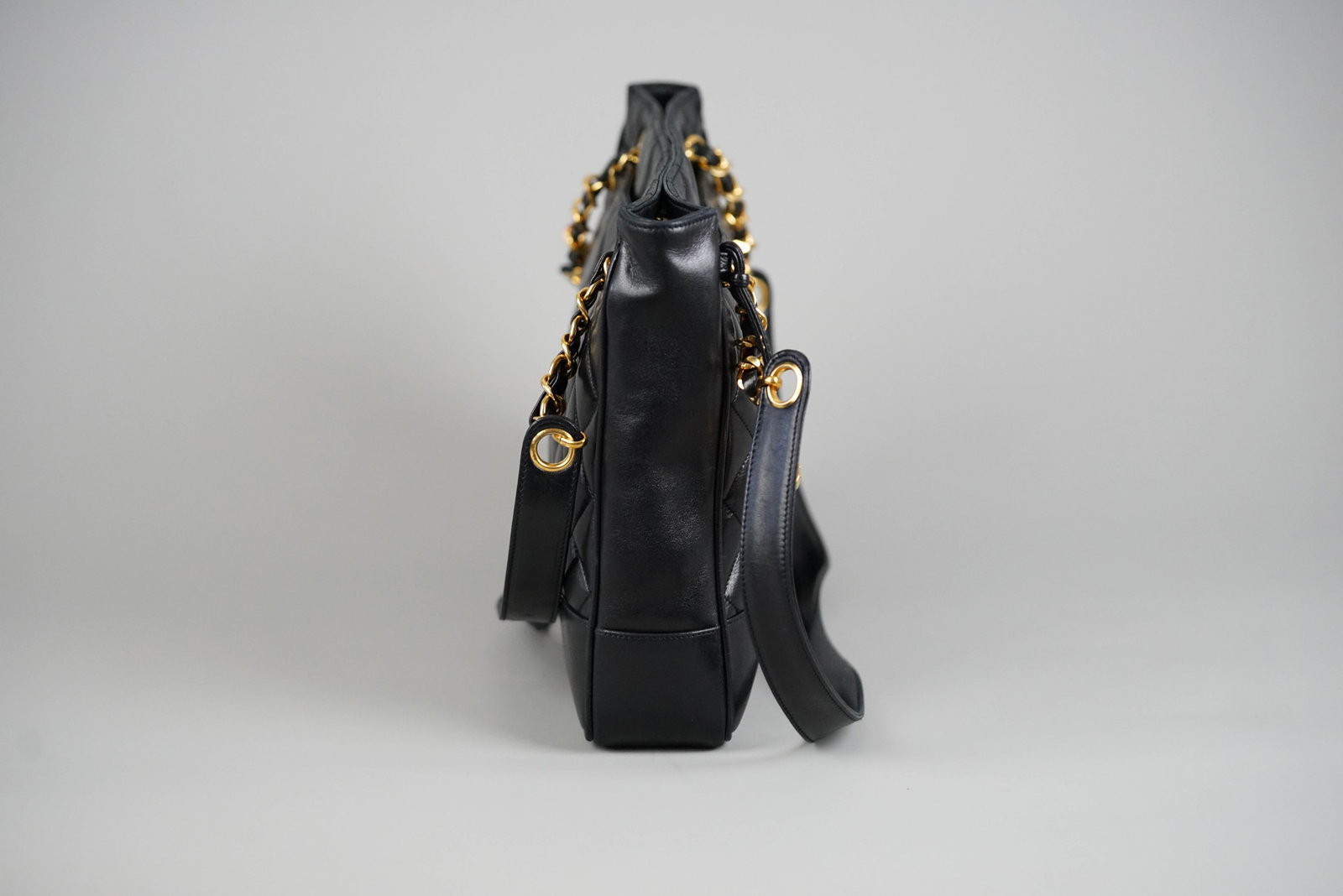 CHANEL MATELASSE CHAIN SHOULDER BAG LAMBSKIN BLACK CONDITION RANK: B - 6