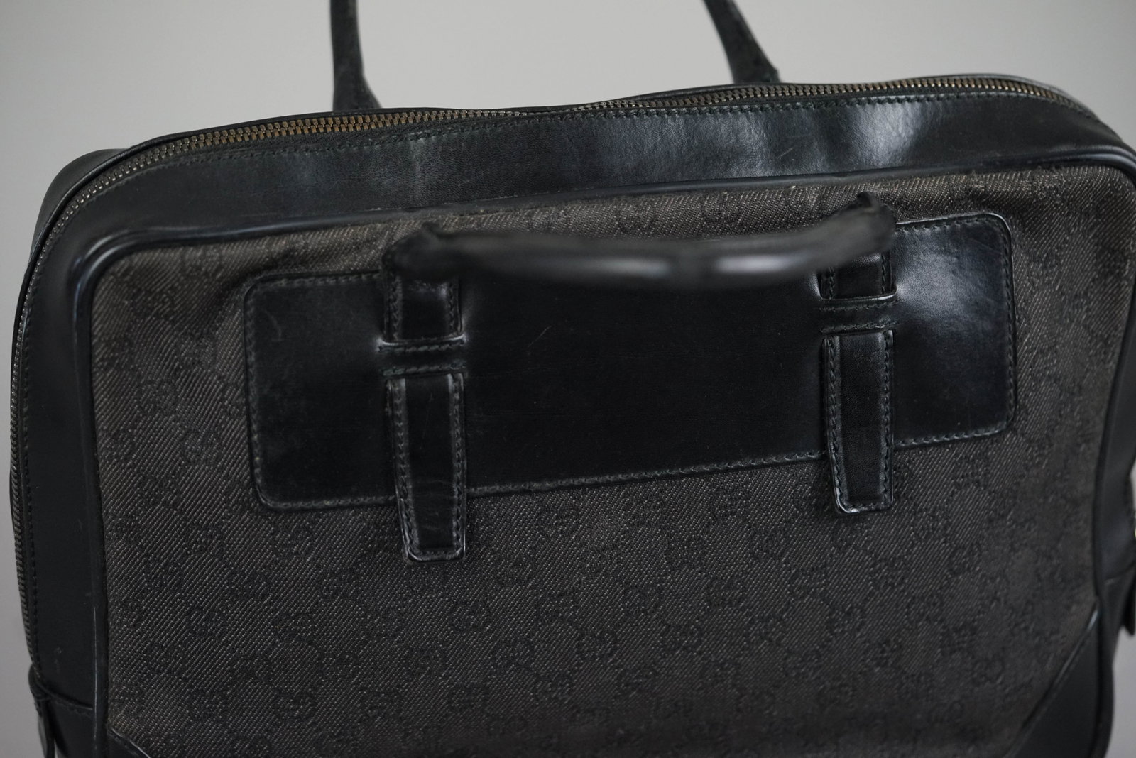 GUCCI GG CANVAS BRIEFCASE CANVAS LEATHER 212792 BLACK - 14