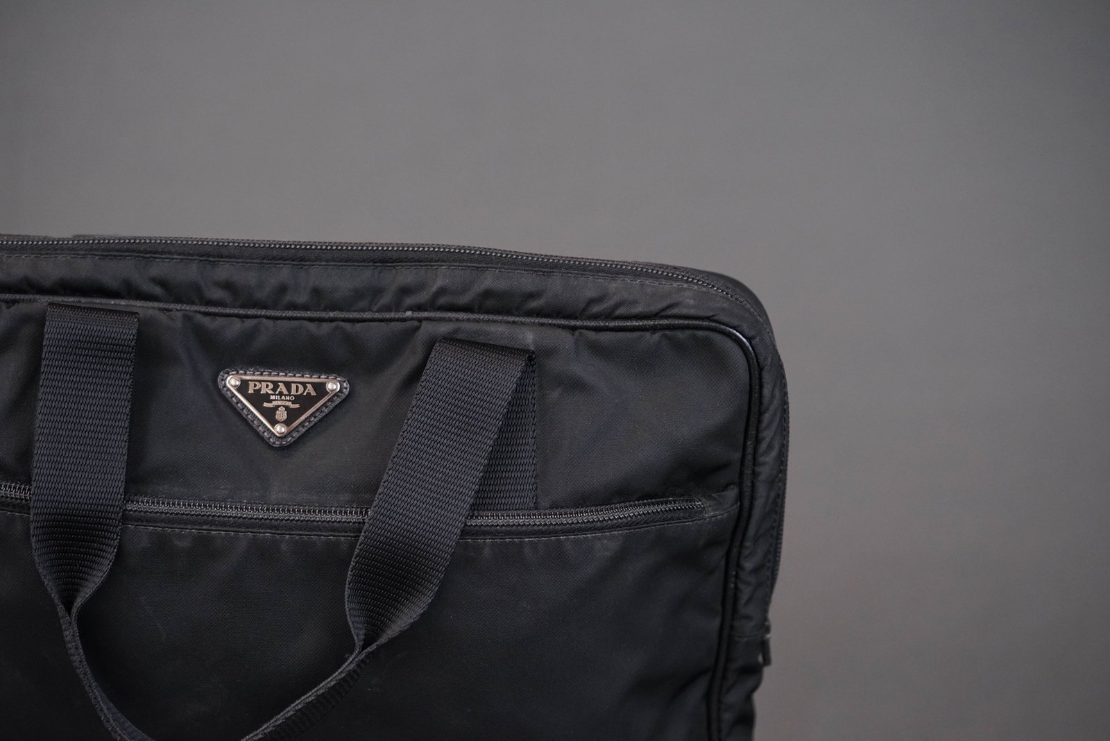 PRADA POCONO BLACK NYLON HANDBAG - 3