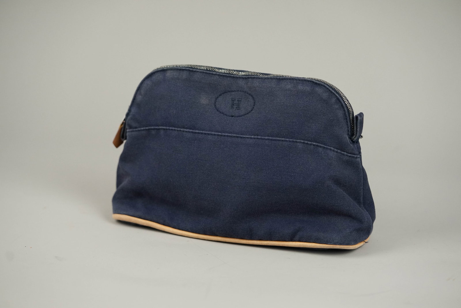 HERMES BOLIDE POUCH MM CANVAS NAVY - 3