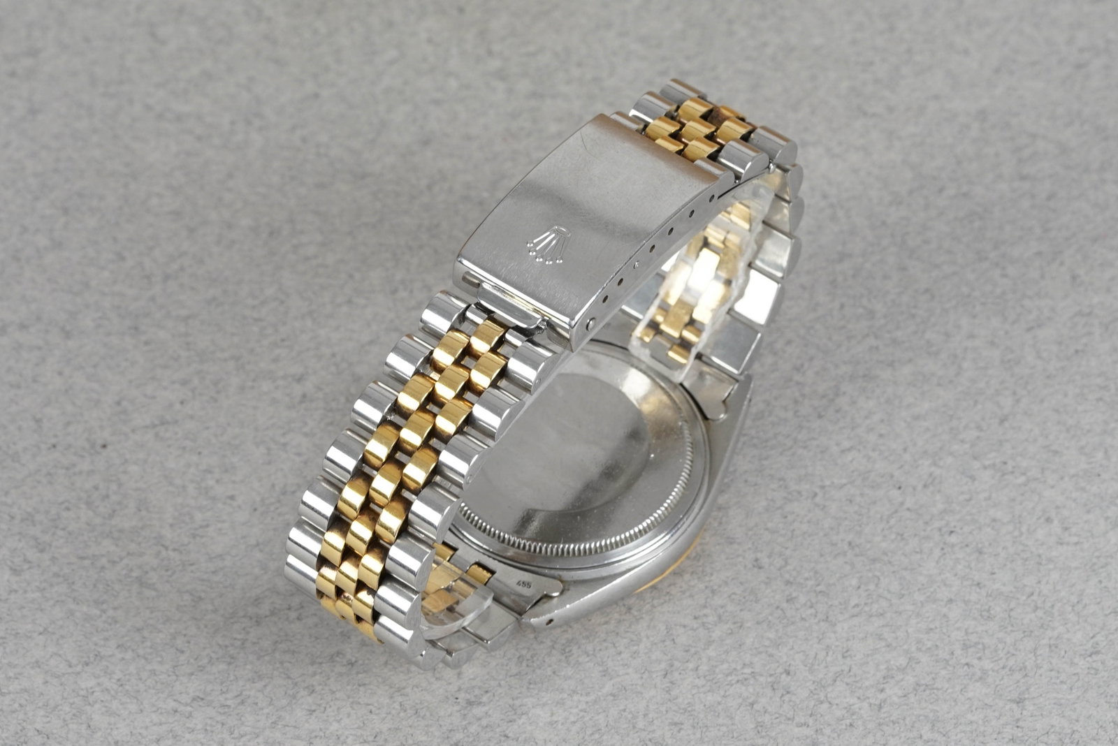 ROLEX OYSTER PERPETUAL DATEJUST STEEL & GOLD 'LINEN' DIAL REF. 16013 CIRCA 1986 - 4