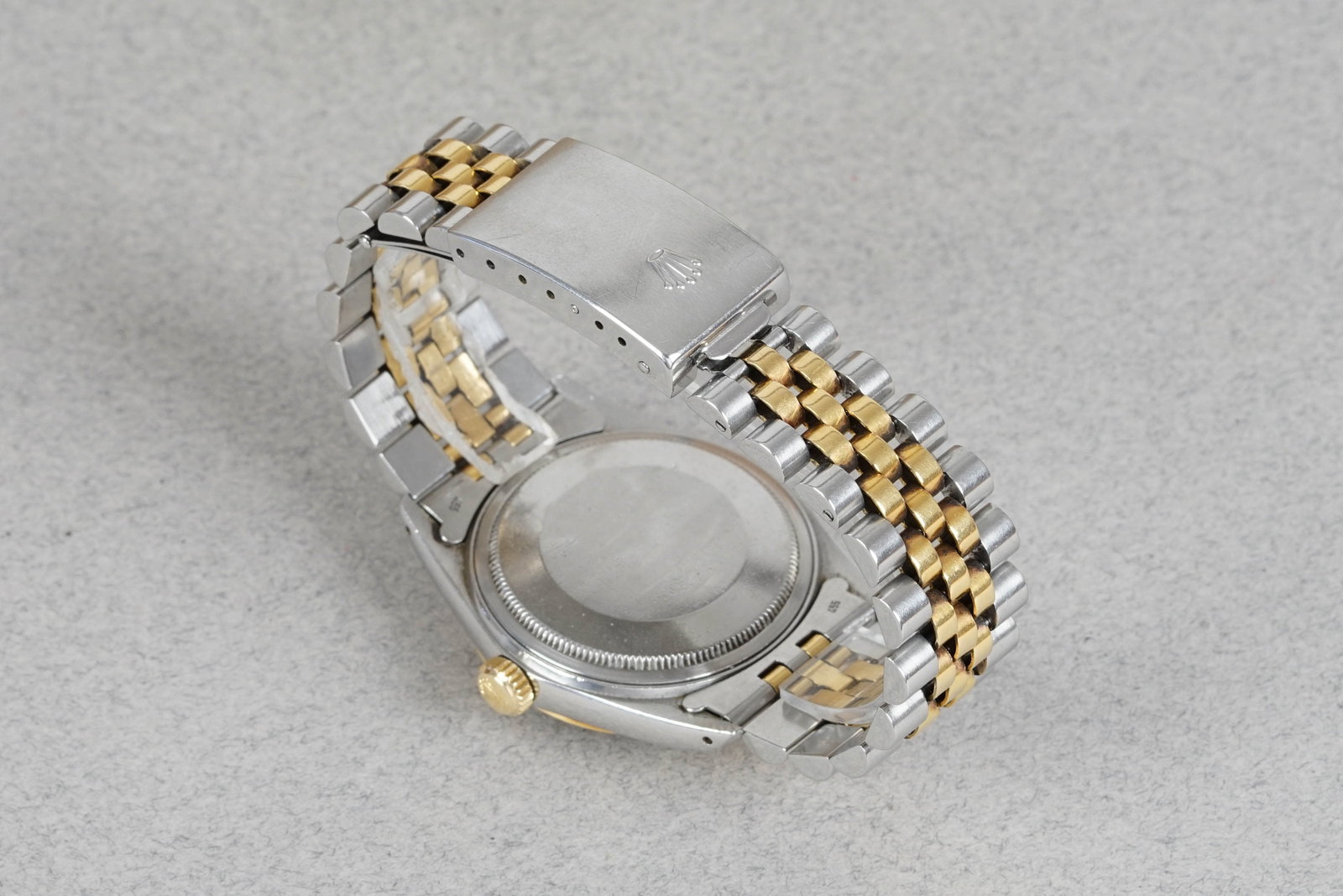 ROLEX OYSTER PERPETUAL DATEJUST STEEL & GOLD 'LINEN' DIAL REF. 16013 CIRCA 1986 - 5