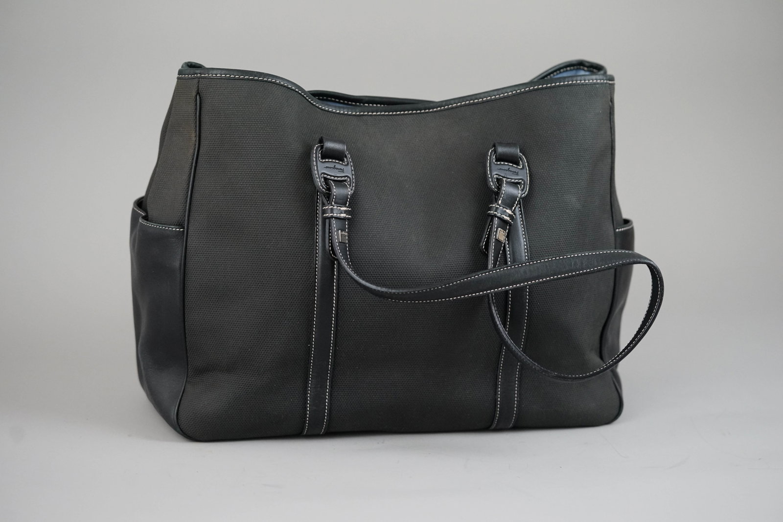 SALVATORE FERRAGAMO TOTE BAG CANVAS AU-21-3372 BLACK - 6