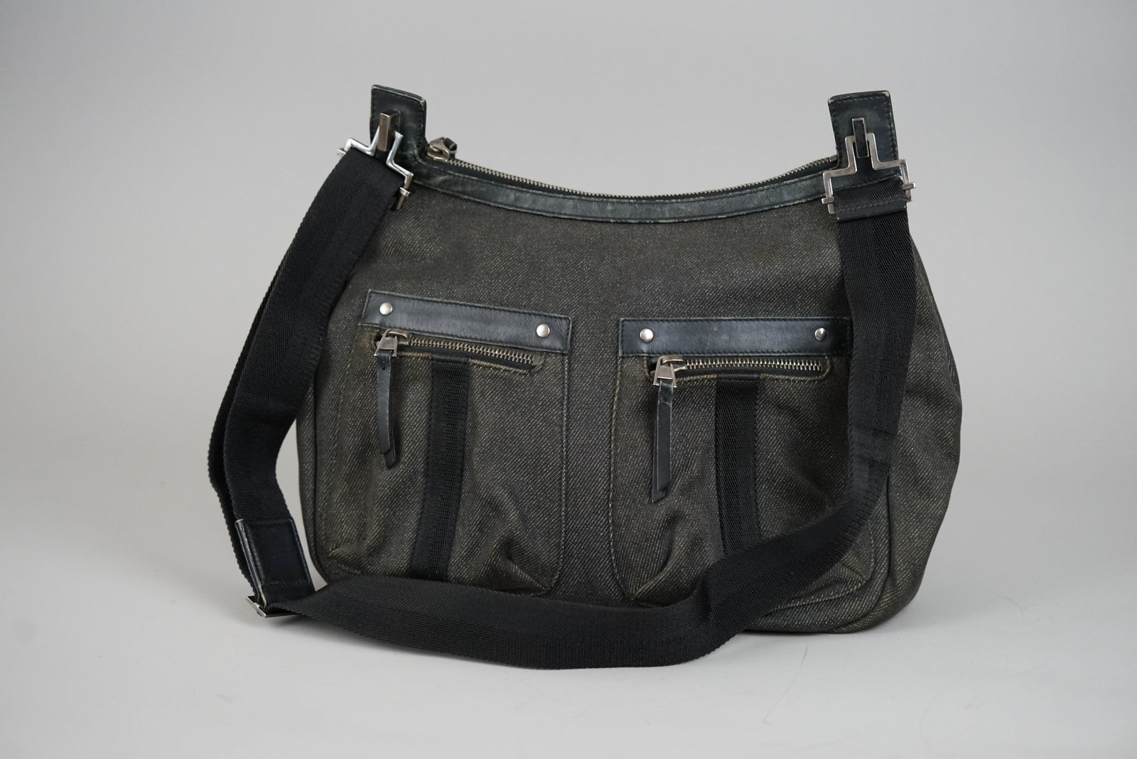 GUCCI SHOULDER BAG DENIM 002113 BLACK - 3