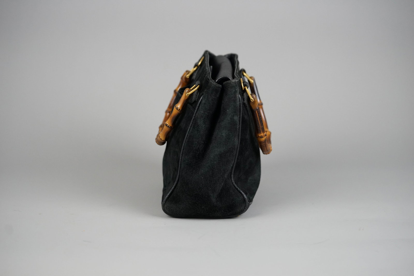 GUCCI BAMBOO HANDBAG SUEDE 0316 BLACK - 4