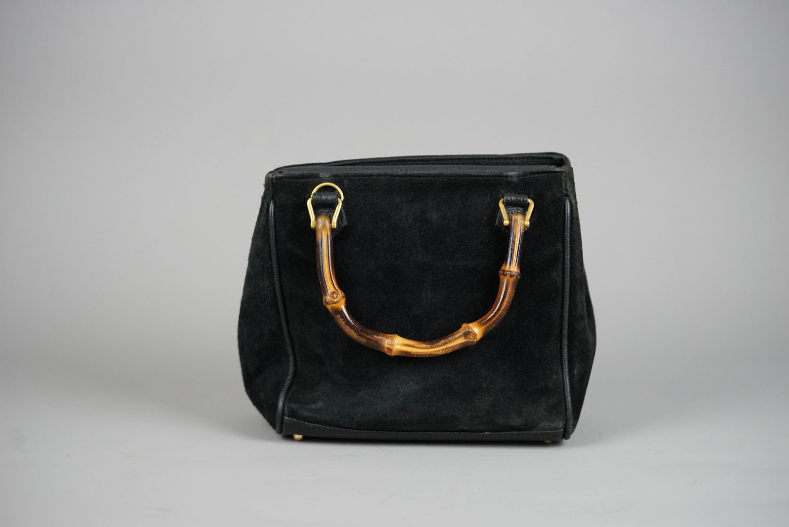 GUCCI BAMBOO HANDBAG SUEDE 0316 BLACK - 5