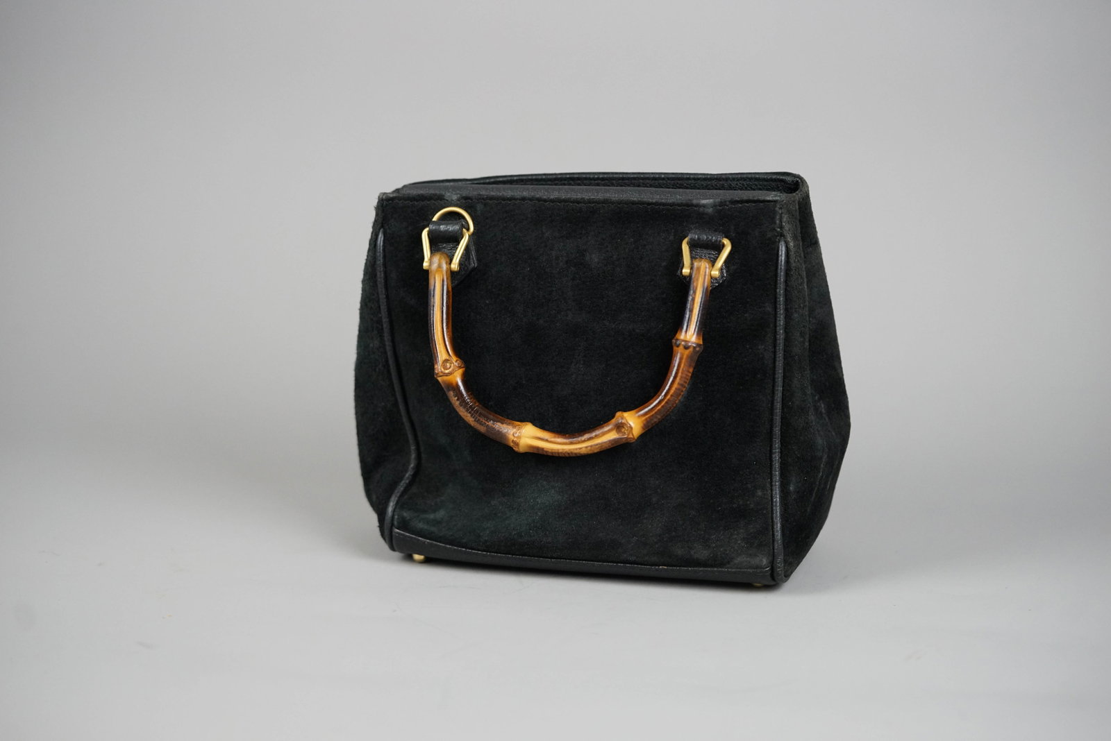 GUCCI BAMBOO HANDBAG SUEDE 0316 BLACK - 7