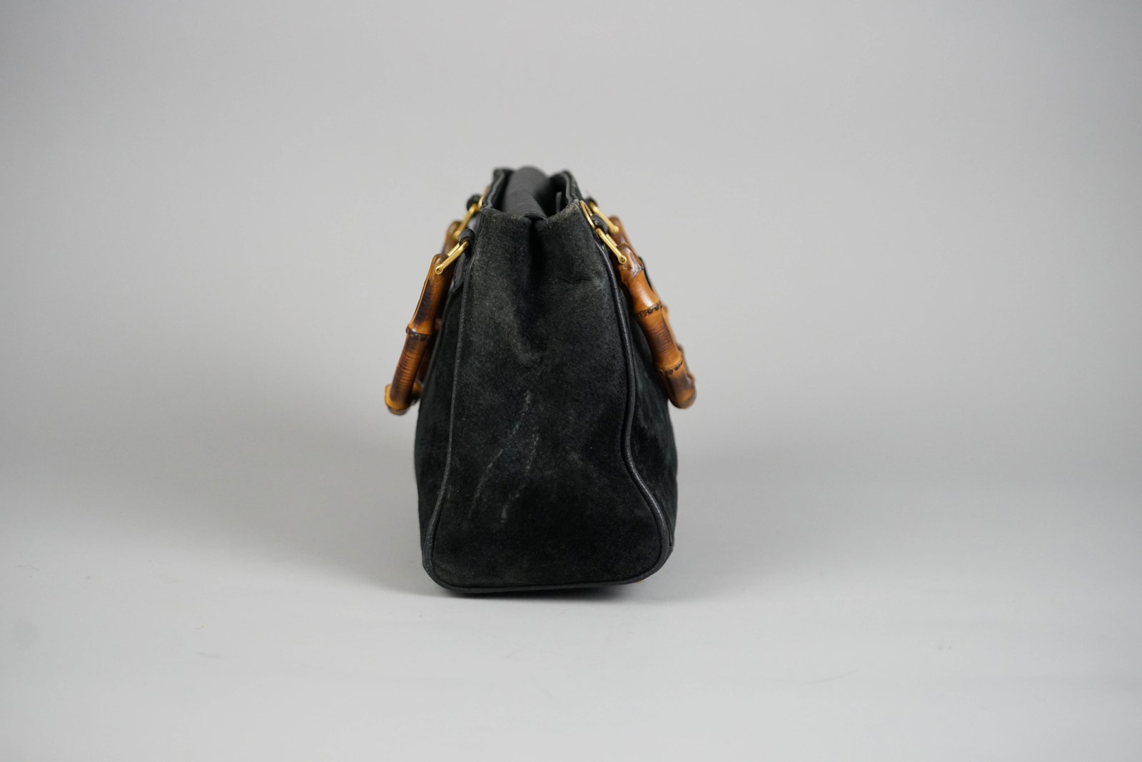 GUCCI BAMBOO HANDBAG SUEDE 0316 BLACK - 8