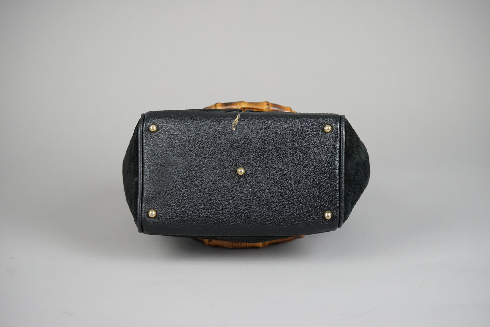 GUCCI BAMBOO HANDBAG SUEDE 0316 BLACK - 9
