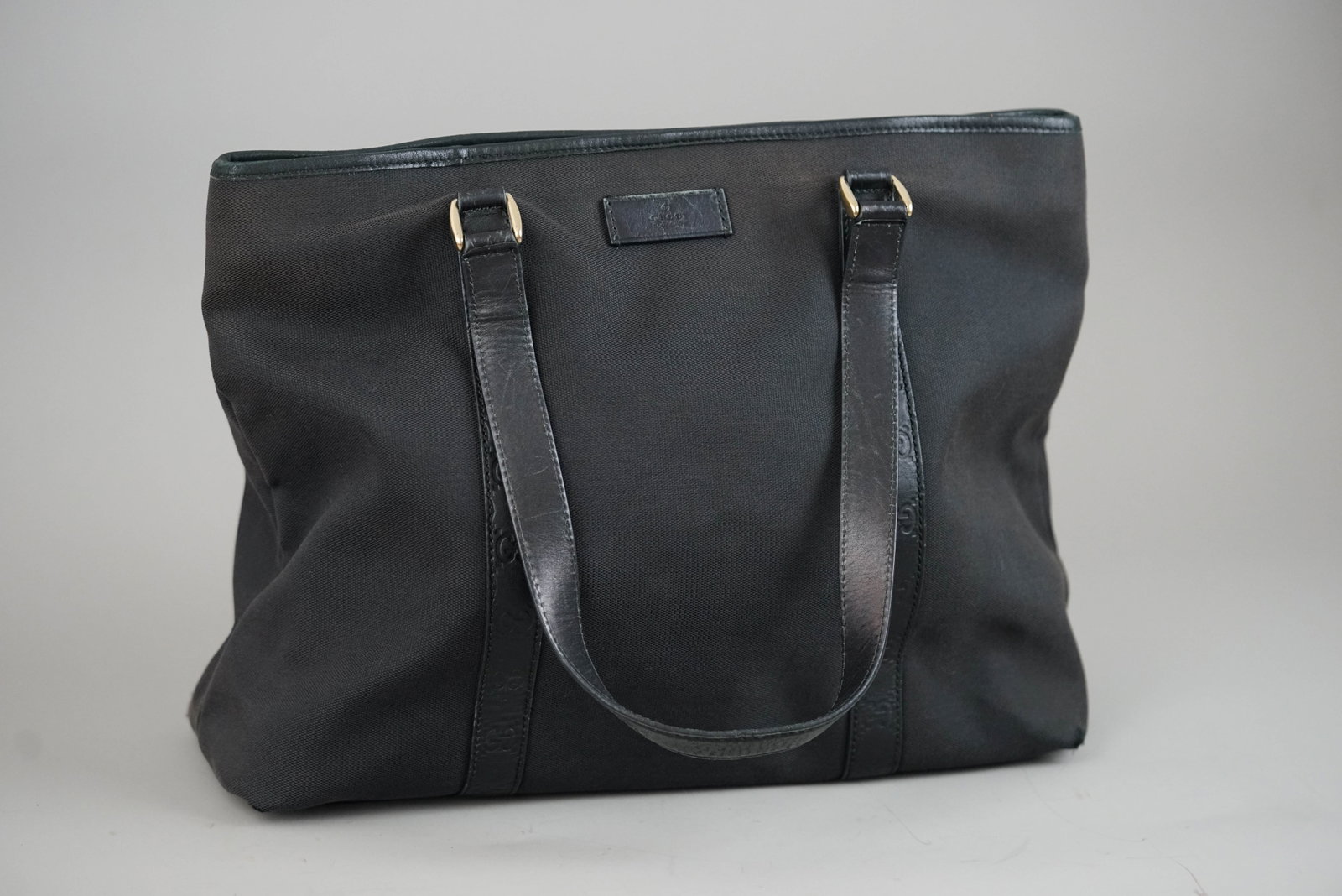 GUCCI GUCCISSIMA TOTE BAG CANVAS LEATHER 204991 BLACK - 2