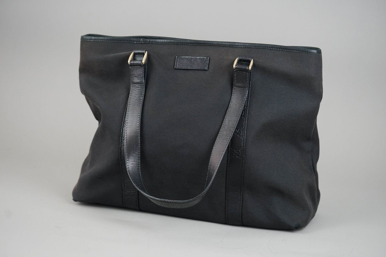 GUCCI GUCCISSIMA TOTE BAG CANVAS LEATHER 204991 BLACK - 3