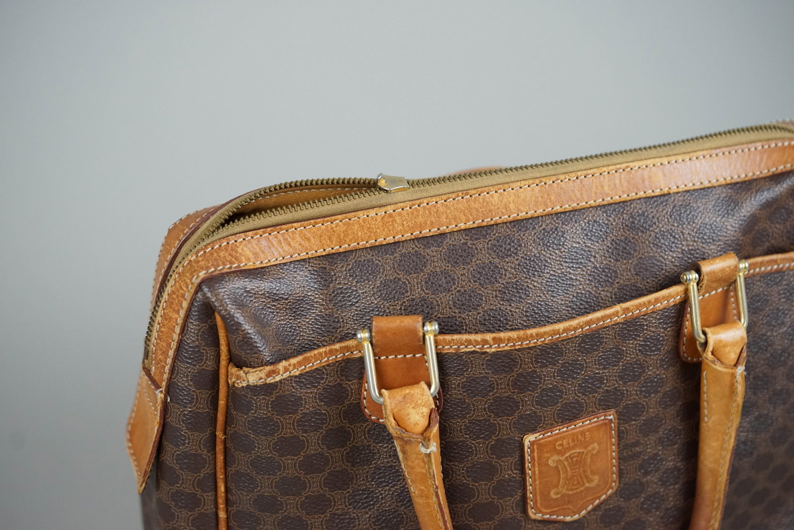 CELINE MACADAM HANDBAG BROWN - 4