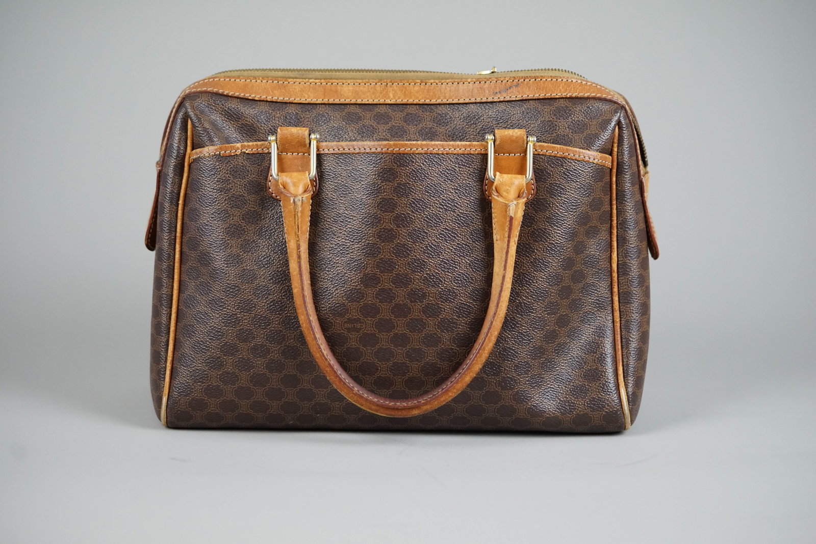 CELINE MACADAM HANDBAG BROWN - 6