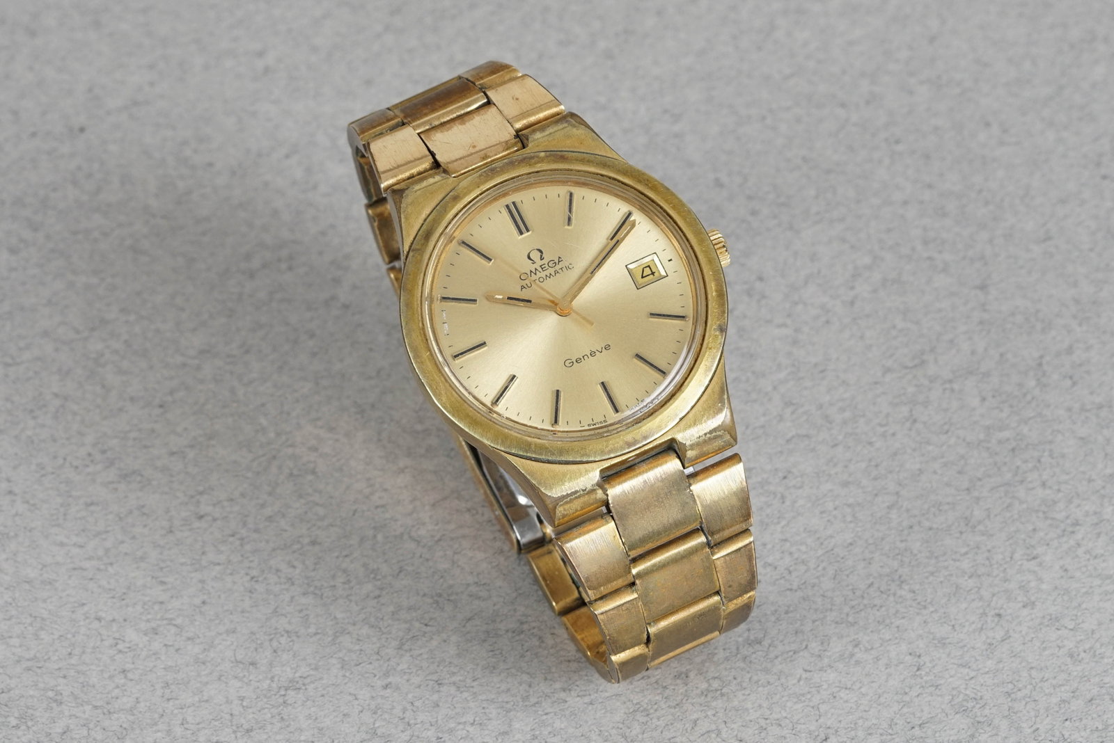 OMEG GENEVE AUTOMATIC DATE GOLD PLATED WRISTWATCH - 2